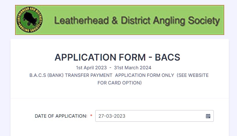 BACS payment Form 2024 - 25